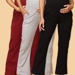 Comfy Maternity Track Pants Combo of 3