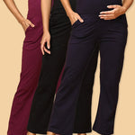 Comfy Maternity Track Pants Combo of 3