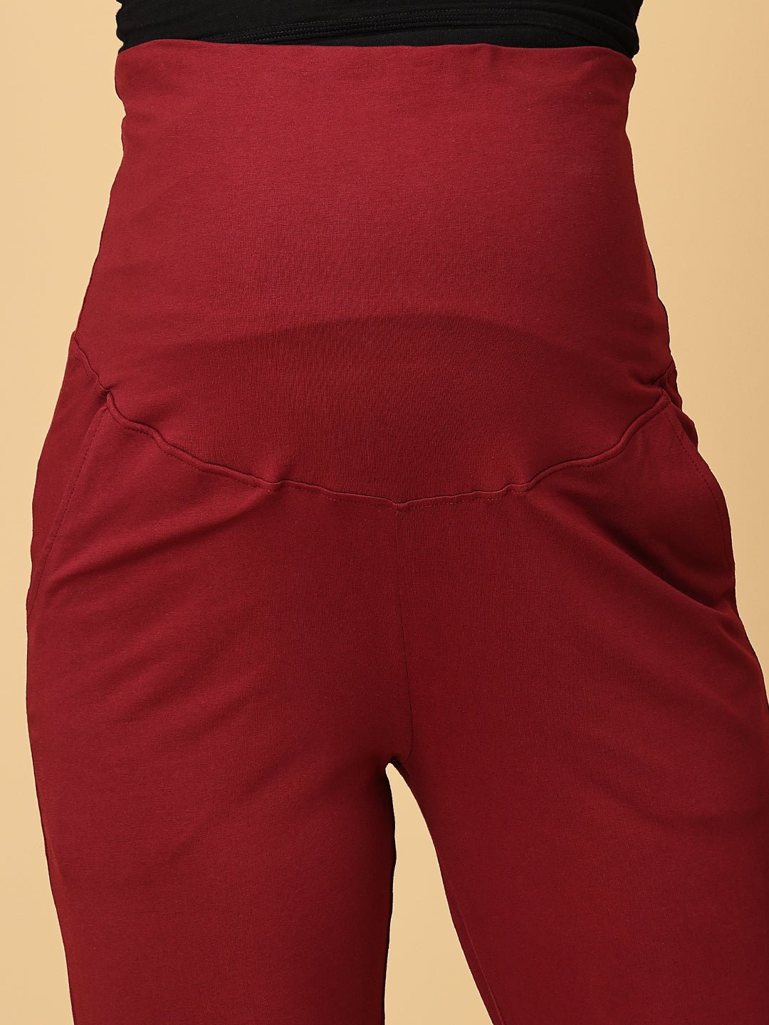 Comfy Maternity Trackpants - Maroon