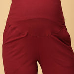 Comfy Maternity Trackpants - Maroon