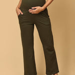 Comfy Maternity Trackpants - Olive